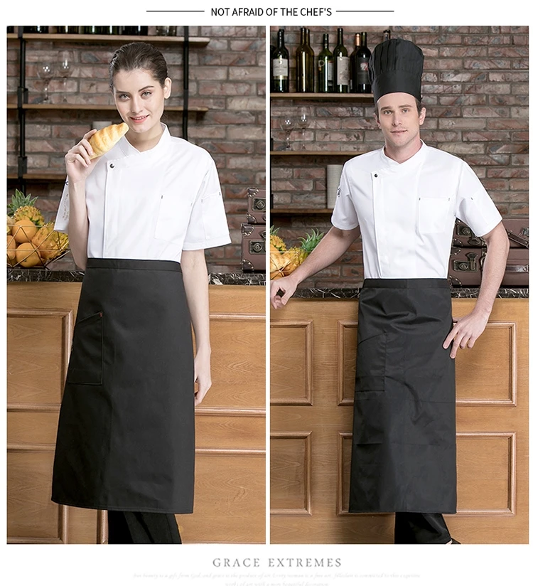 
Chef Clothes Short Sleeve Chinese Gourmet Hotel Restaurant Baking Cake Shop Kitchen Work Clothes Summer Chef Uniform custom 
