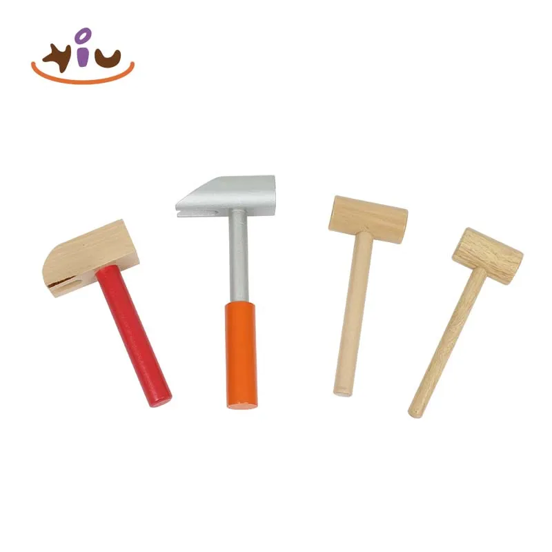 KIU  Customize Mini Hammer Wooden Judge Hammer Toy Wooden Mallet Hammer Banging Repair Tool Toy