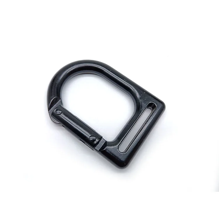 Black Tention Zinc Alloy Strap Buckle Making Accessories Yoga Swivel Snap Hook Carabiner Webbing carabiner