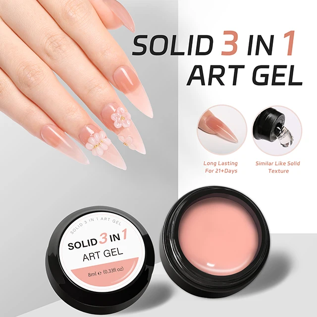 Private labeling gel soak off camouflage buildering nail extension uv 3 in 1 art gel