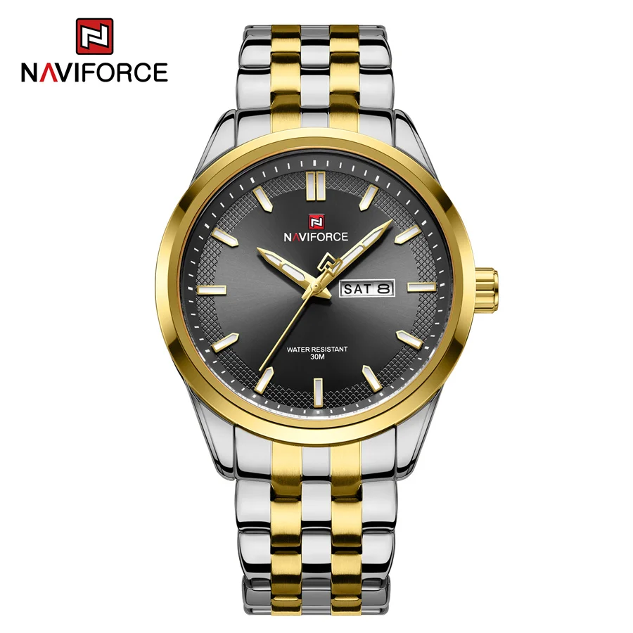 NAVIFORCE 9203 Mens Watches Luxury Quartz Watch Factory Wholesale Stainless Steel Water Resistant Luminous Wrist Watch