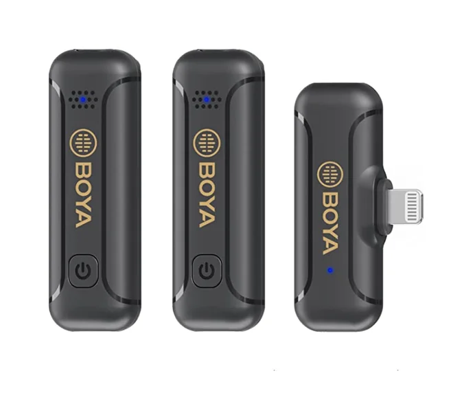 BOYA BY-WM3T2 Professional Dual Mini Mic Lapel Wireless Lavalier Microphone for iPhone Smartphone Vlog Recording live streaming