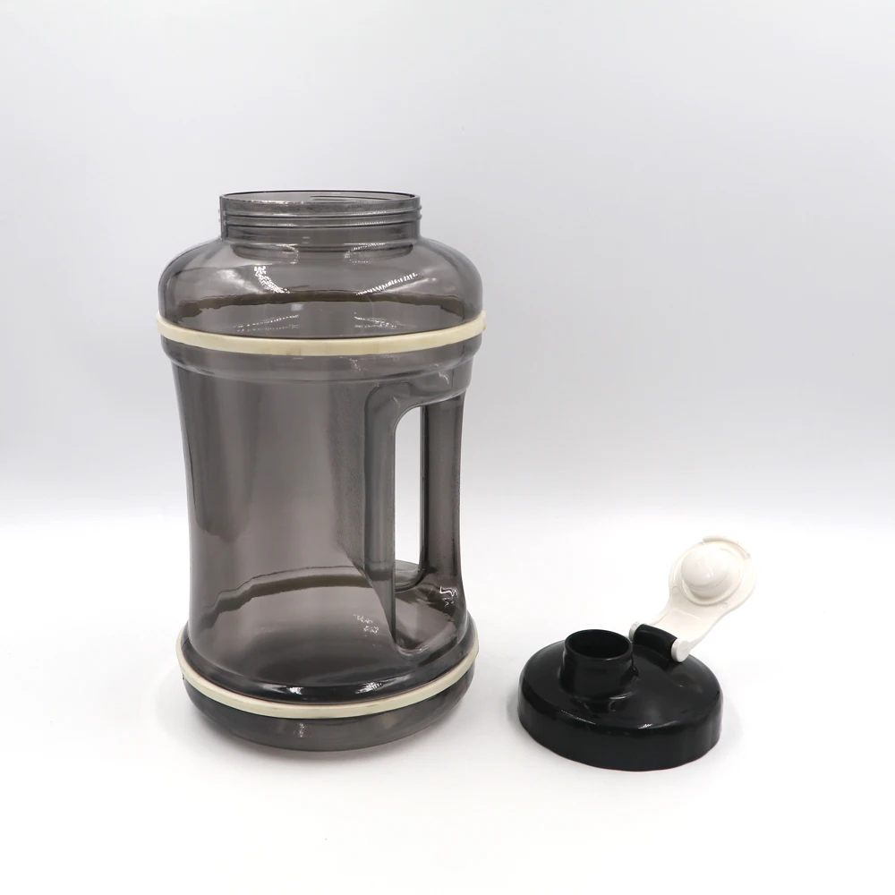 Real eco friendly wide mouth PETG BPA free  2.6L 2L 2 liter plastic fitness sport protein shaker water bottle