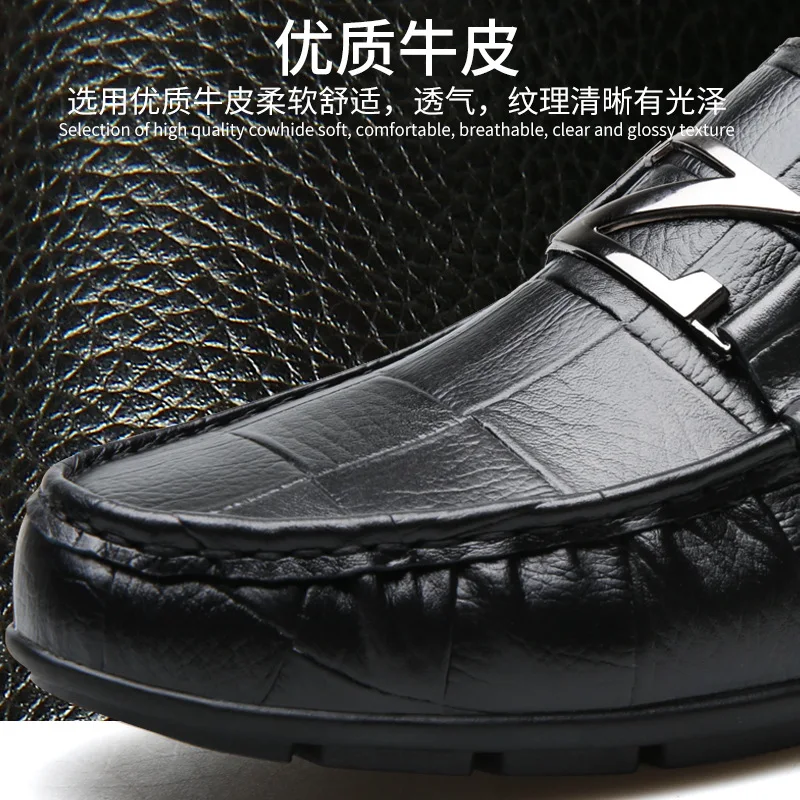 Stylish Casual Slip On Genuine Leather Male Dress Driving Loafers Boat Shoes for Men