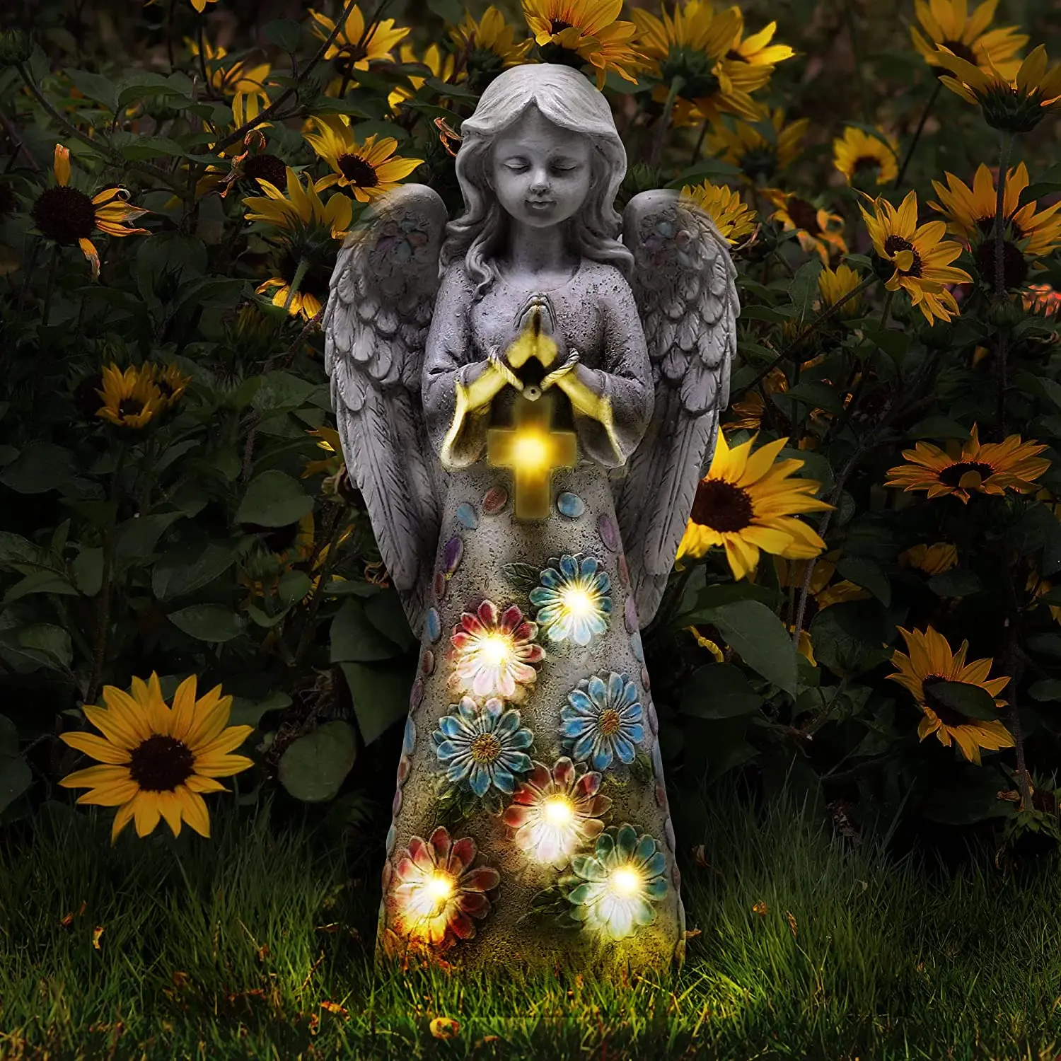 Angel Garden Figurine Outdoor Solar Garden Statue