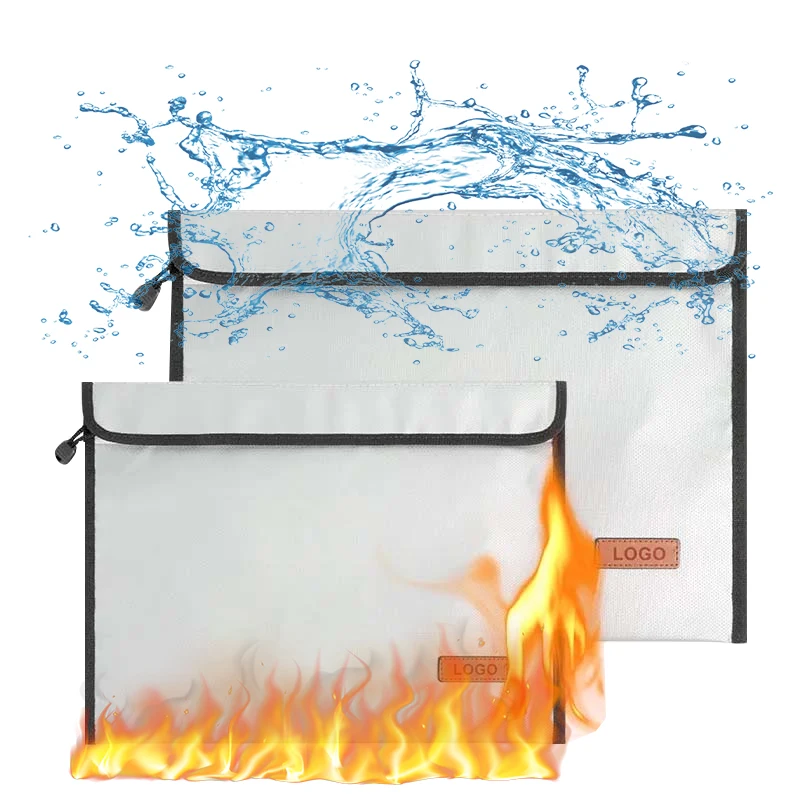 PINGHU Storage Important Passport Certificates Waterproof Organizer Fireproof Document Bag