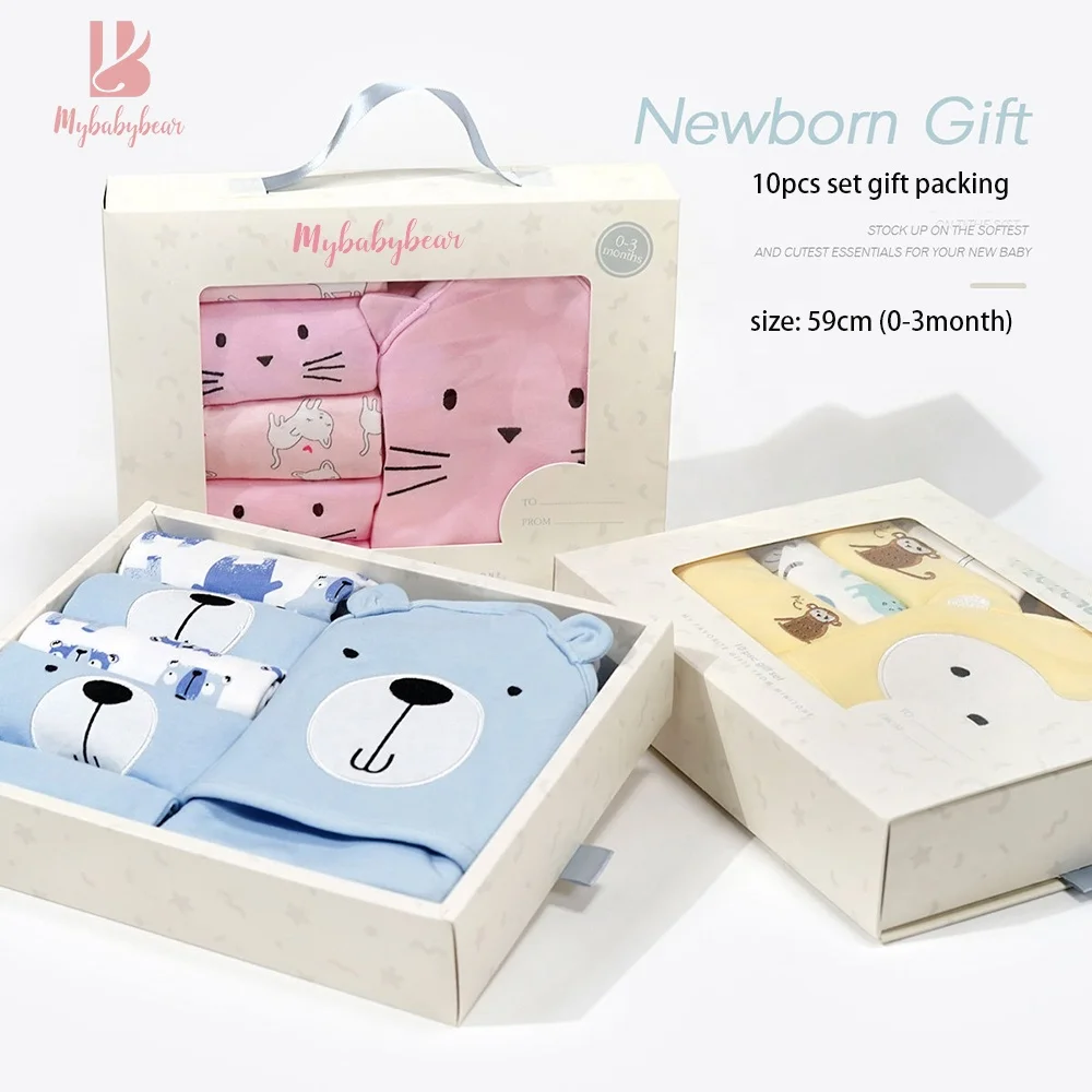 Wholesale 10pcs Baby Sleepwear Gift Package Newborn Clothes Baby Gift 100% Cotton Baby Shower Gift Set Box