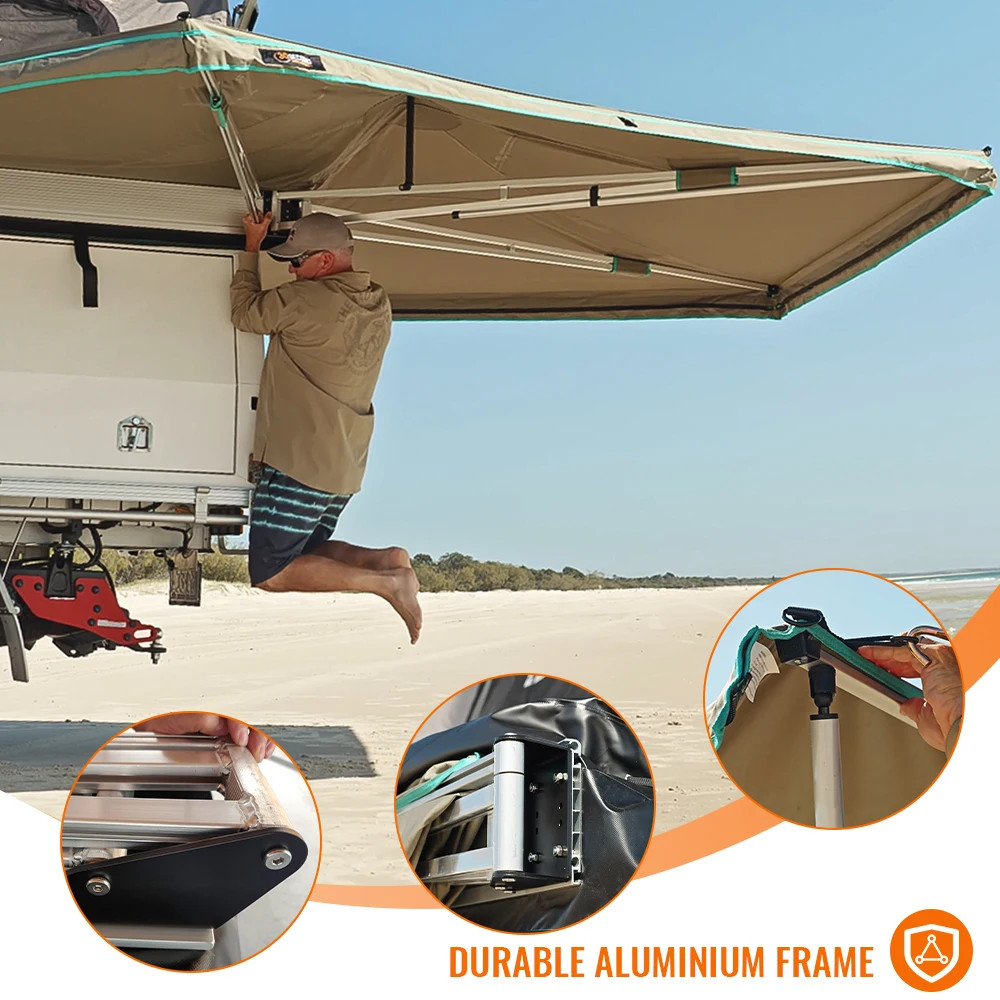 270 degree 2.7 meter awning tent 4x4 offroad car roof cheap rv inflatable awning tent semi auto