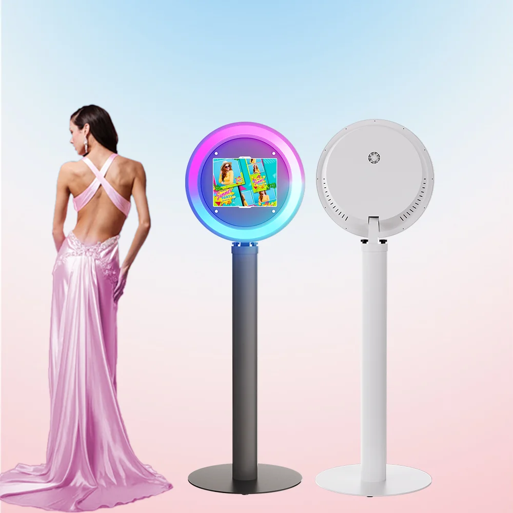Happy New Year Portable Ring Led Light Magic Mirror ipad Photo Booth Machine Light Weight ipad Selfie Wedding Photo Booth