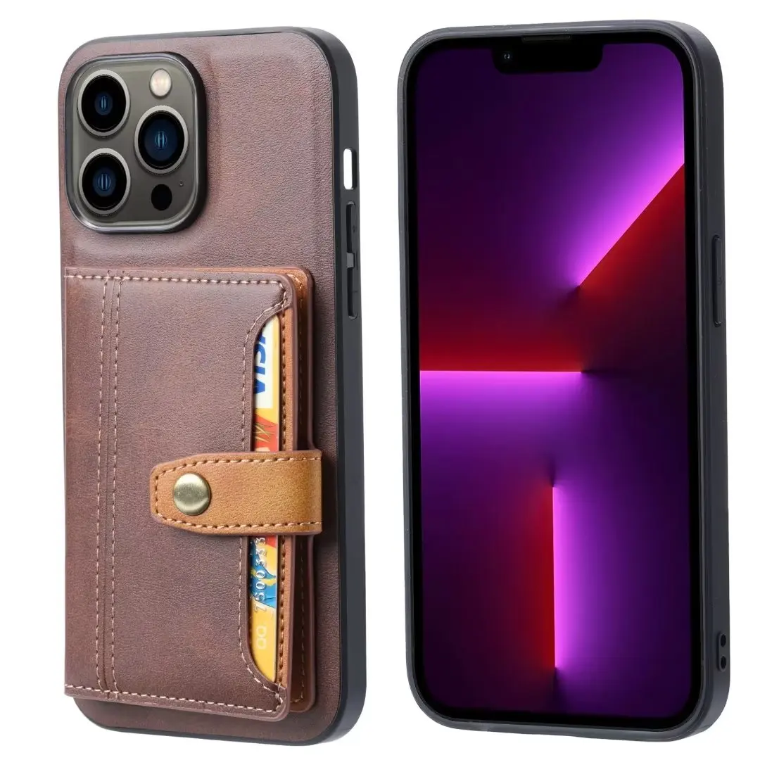 For iPhone 14 Card Slot Leather Cases for iPhone 14 Pro Max Leather Clip Cases