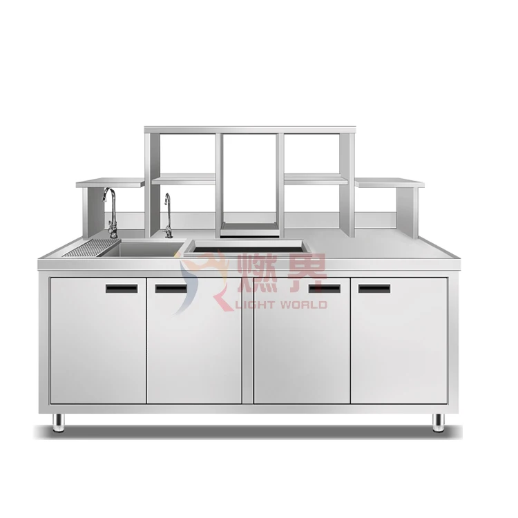 Latest Design Boba Tea Equipment Working Table Bubble Milk Tea Counter