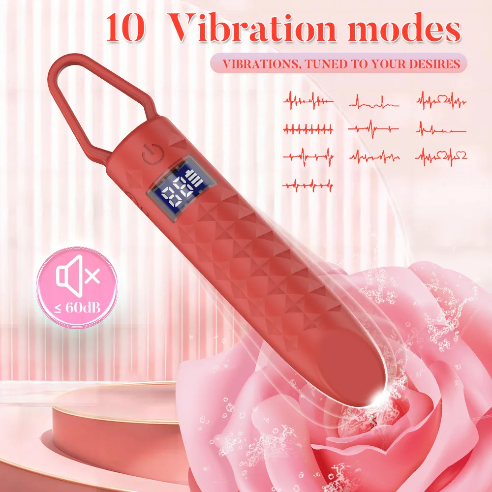 Hot Sale LED Digital Display Mini Bullet Vibrator Clitoris Stimulator G Spot  Electric Shock Anal  Vibrator Sex Toy For Women