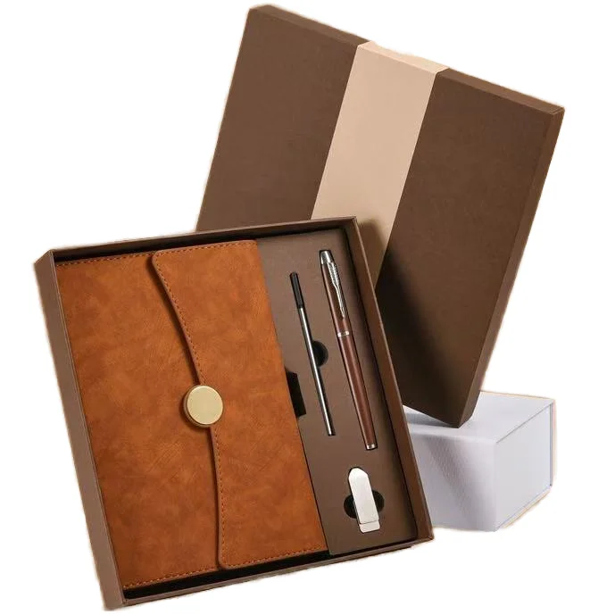 Customized A5 Notebook USB Drive Gift Set for Employees Office Pen Box Souvenir Corporate Promotions