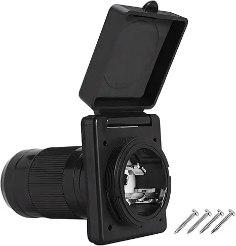 50 Amp 125/250V RV Power Inlet Marine Power Inlet Male Inlet Power Socket for Trailer, Boat, RV Power Inlet