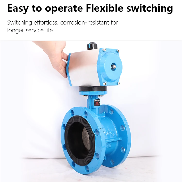 TF DN40 Cast Iron Waterproof Worm Gear EPDM seal Pneumatic Actuator Flanged Butterfly Valve