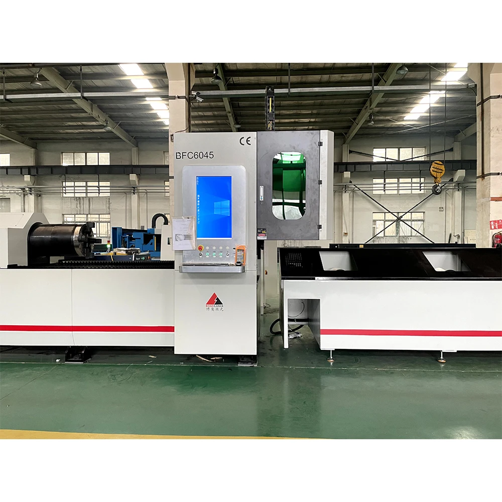 High speed metal steel iron pipe laser cutter H beam 6m 8m 2kw 3kw 4kw automatic loading three chuck laser tube cutting machine