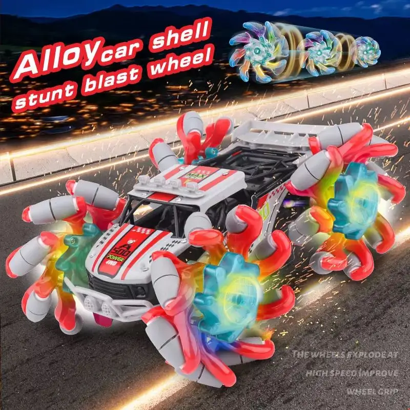 Kid cars 2.4GH electric remote two controller led remote control deformed toy car stunt climbing car