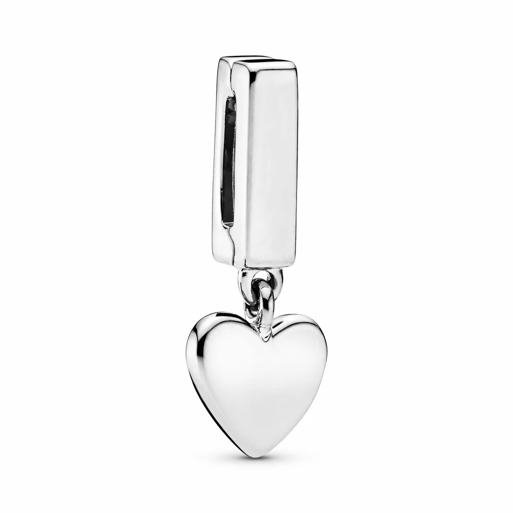 Original Sparkling Pave Round Heart Reflexions Series Clip Charms 925 Silver Fit Original Brand Reflexions Bracelet Jewelry DIY