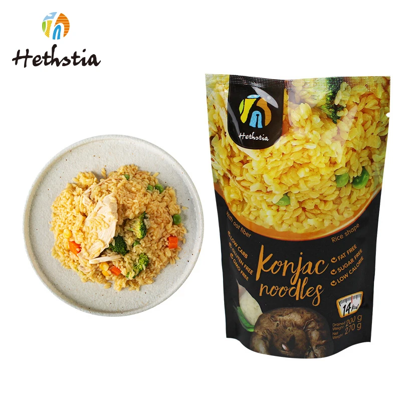 Free Sample Low Calorie Sugar Free Customized Shirataki Rice Diabetic Oat Konjac Rice