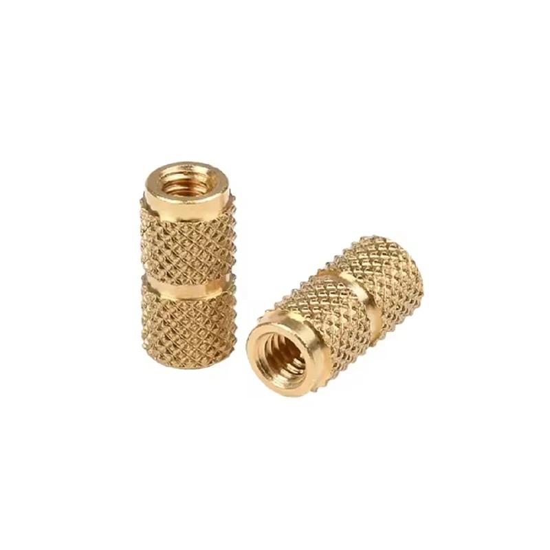 stainless steel brass throuh hole knurled threaded inserts nut plastic embedded fasteners injection molded nuts
