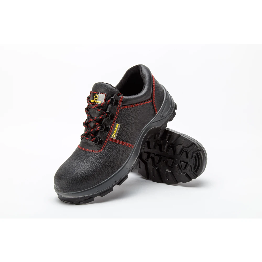 PU/PU dual density injection  embossed cow leather  shoes sport safety shoes light