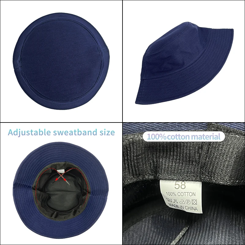 Wholesale Cotton Visor Sun Customized Logo Embroidery Bucket Hat Fisherman Designed Women Custom Bucket Hat