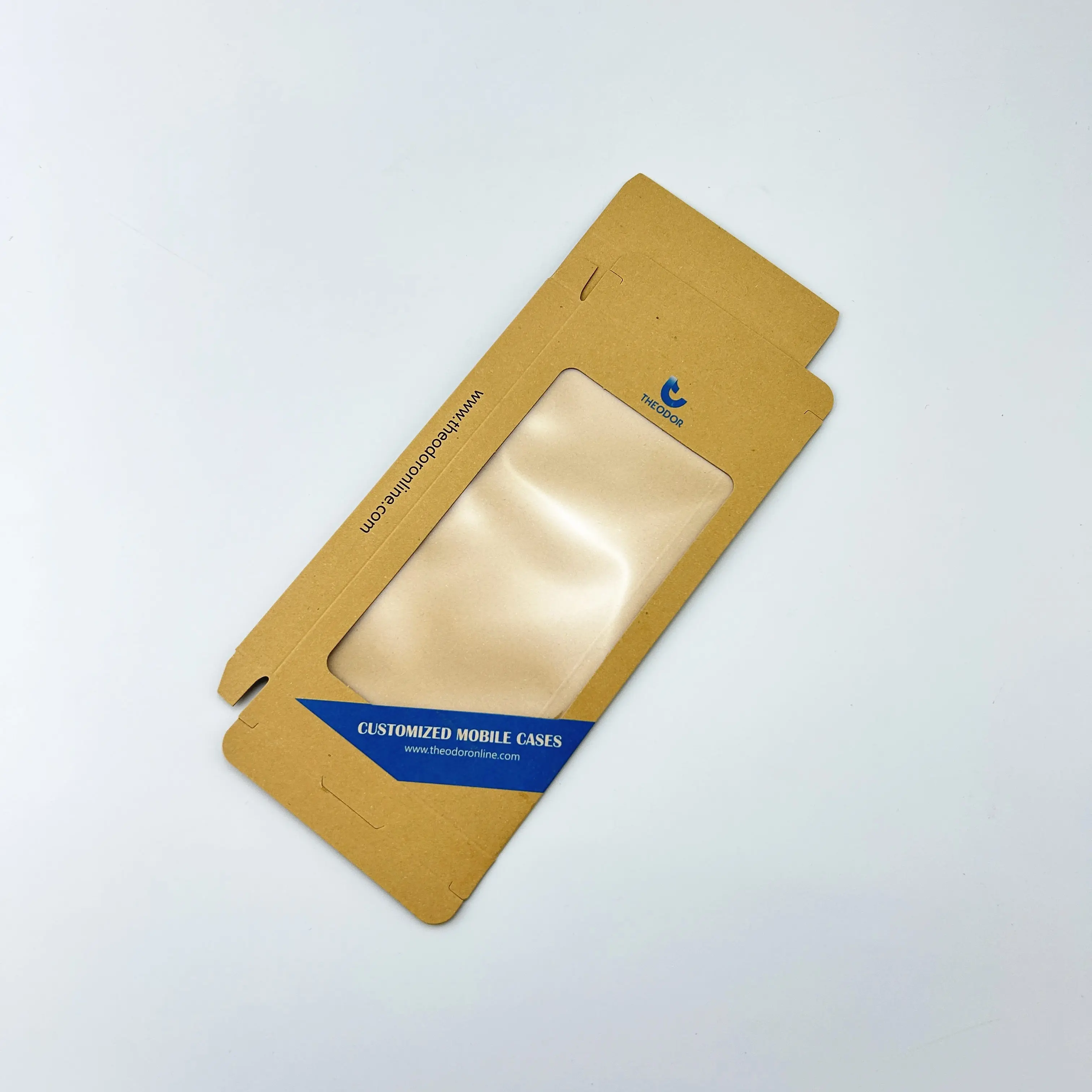 Custom logo folding kraft paper box packaging for mobile phone case