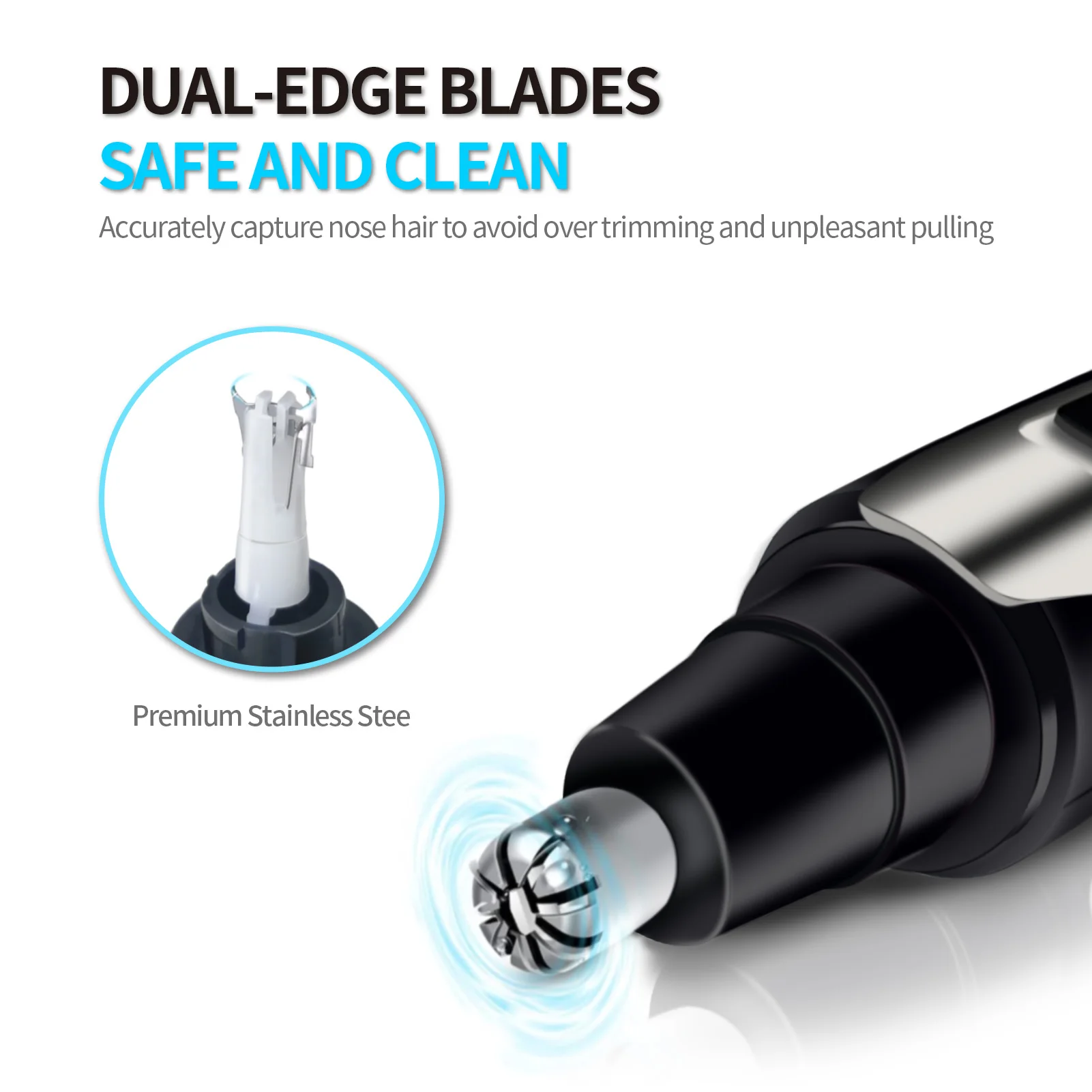 electric cordless rechargeable battery manual 2 3 4 in 1 ear and eyebrow nose hair trimmer with led light nose hair trimming set