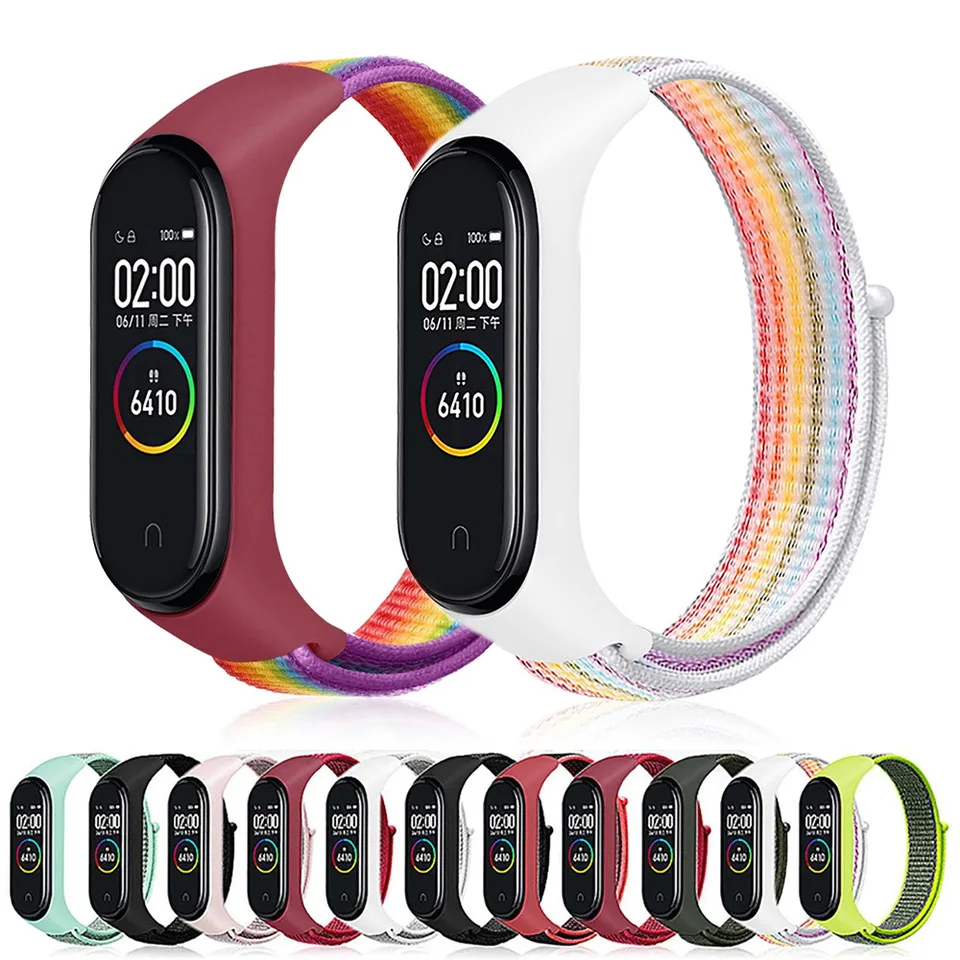BROXTY Xiao Mi Band 5 4 3 Fabric Wristband Velcro Mi Band 6 Strap Nylon