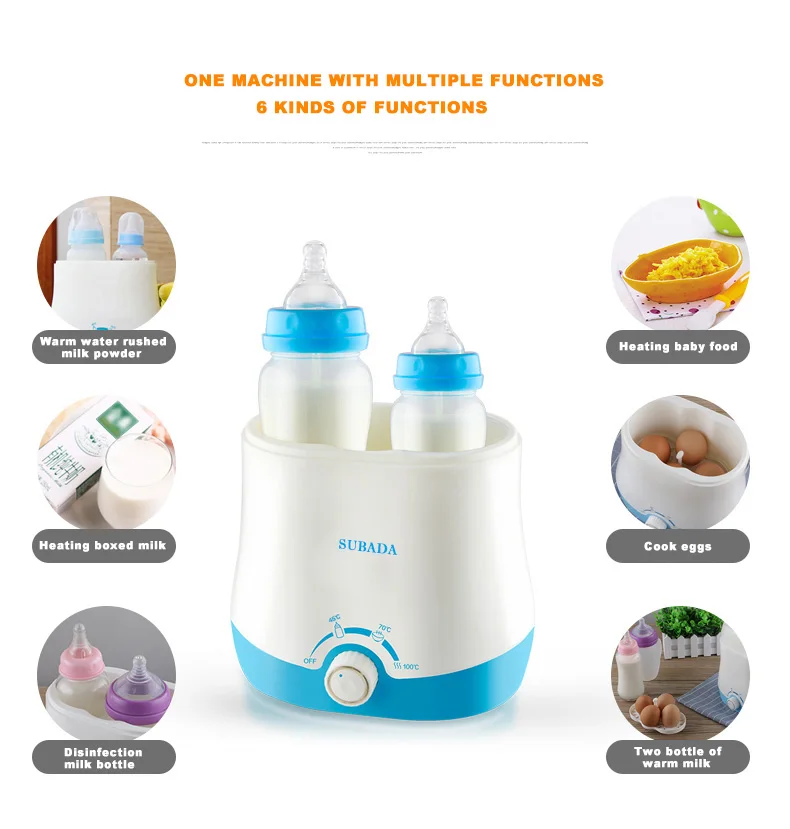 Portable Baby Formula Milk Heating Double Bottle Warmer for Breast Milk/eggs/baby food/sterilize Household Baby Feeding Product