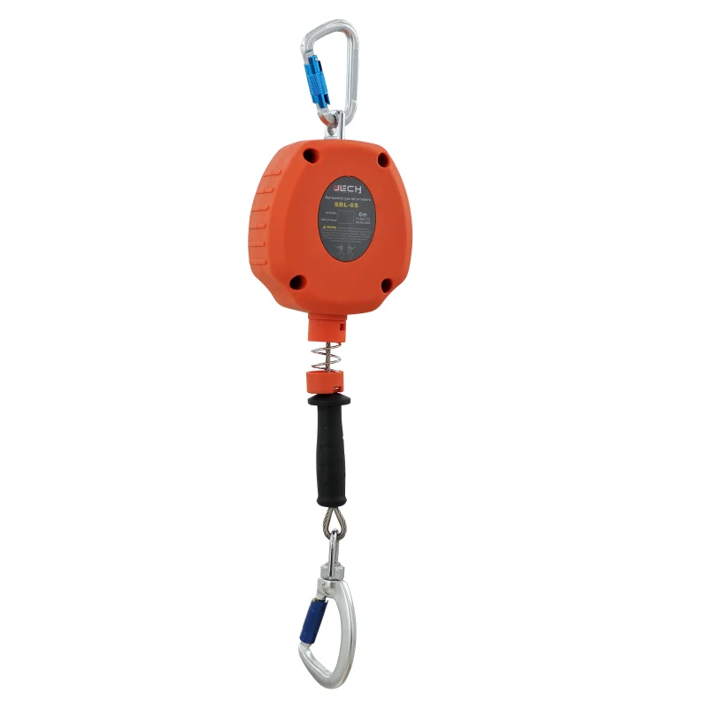 CE  Retractable Cable Type Fall Arrester 6M Vertical Self Retractable Lifeline