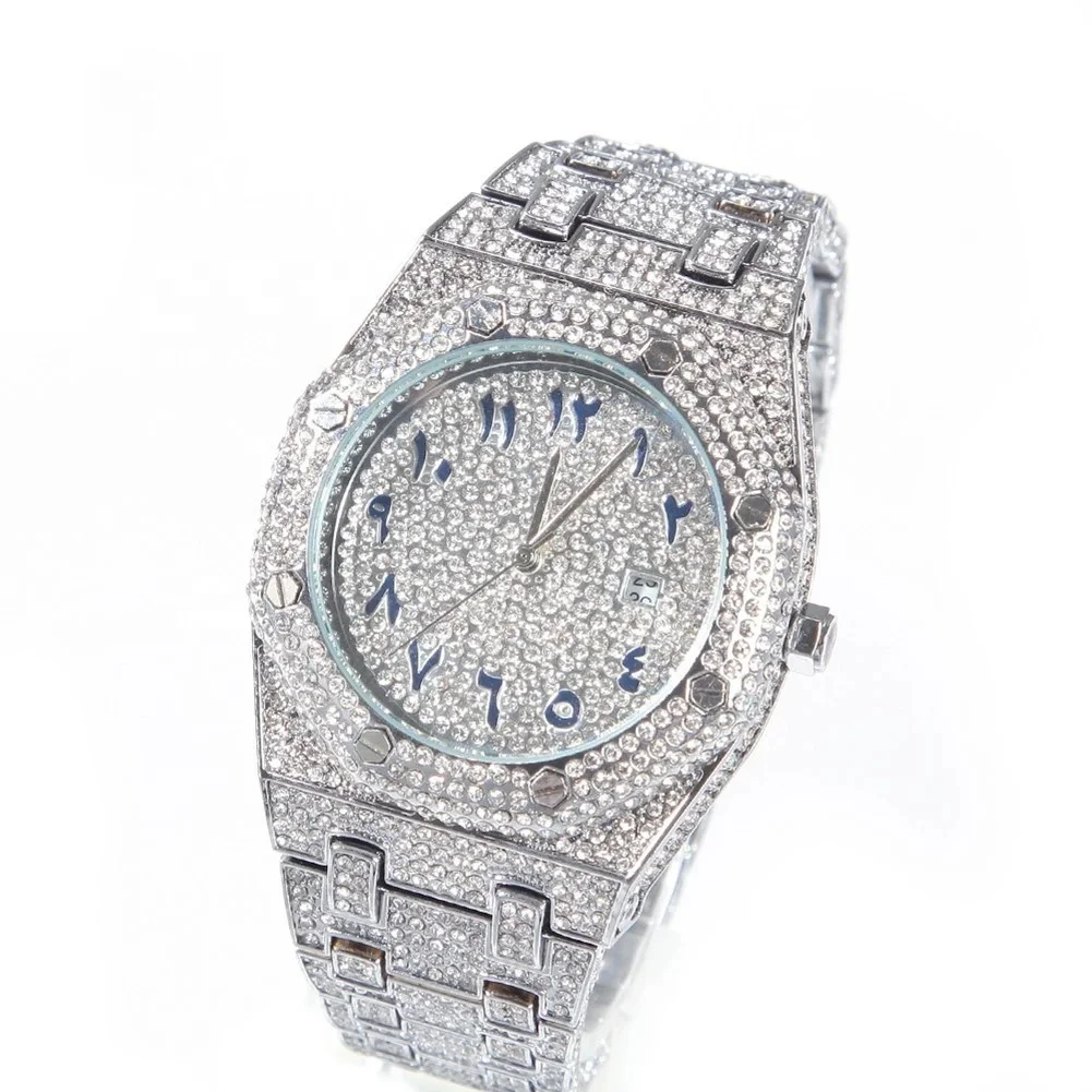 VVS Moissanite diamond luxury Hip Hop Watch Men White Gold VVS Diamond Watch Iced Out VVS Moissanite Watch or men women