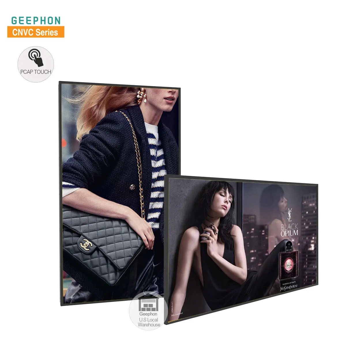 wall hanging lcd screen advertising player digital menu board display screen PCAP Touch digital signage and displays