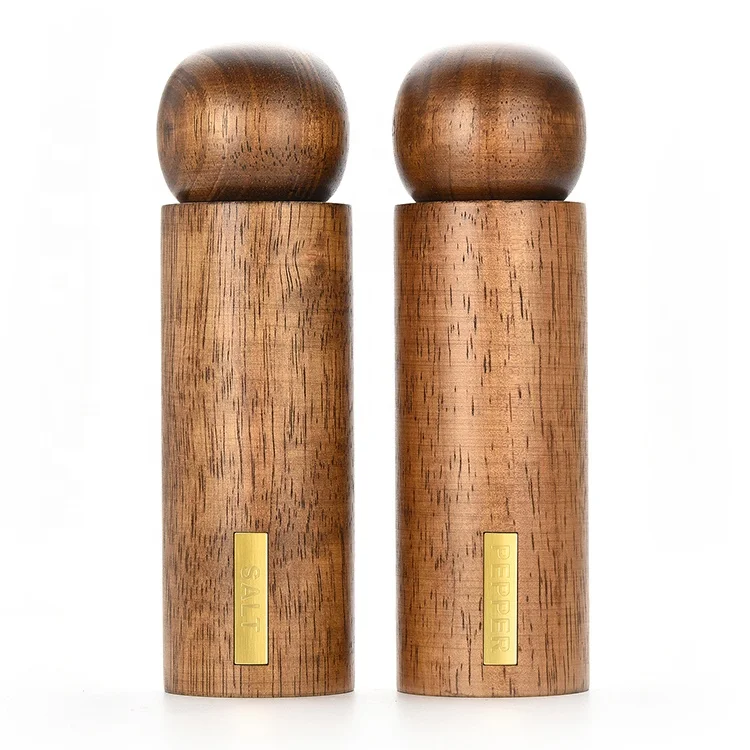 Heavy Duty Grain Grinder Kit 2 Manual Spice Shaker Mill Bamboo Wood Salt and Pepper Grinder Set