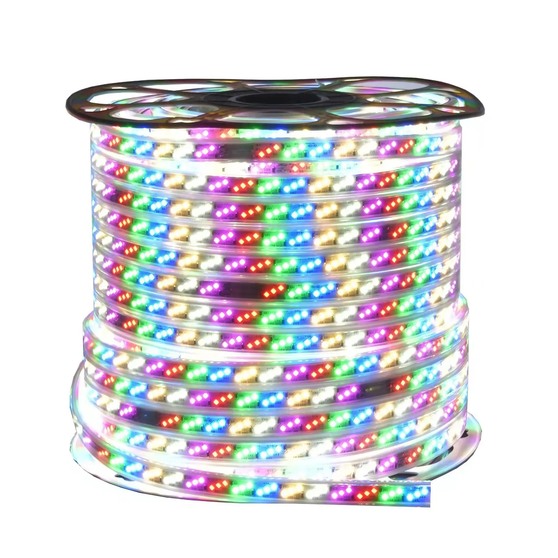 Водонепроницаемый 5050 высокого напряжения Smart RGB Светодиодные полосы ПВХ материал для ландшафтного применения с дистанционным управлением