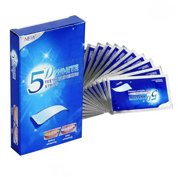 5D Bright White Tooth Strips Mint Teeth Whitening Strips Home Use 14 Pairs