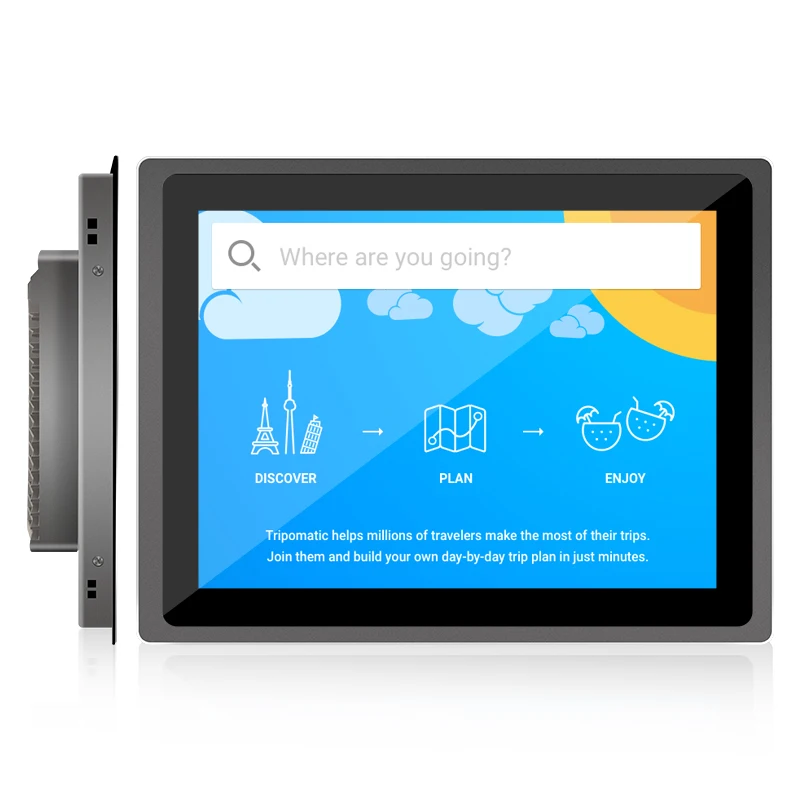 Wall mounted 15 inch industrial pc with VGA RJ45 ports all in one computer touch screen pc tablet kiosk