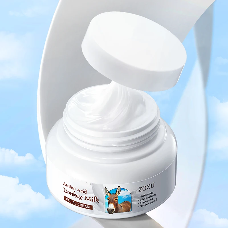 OEM ZOZU Wholesale Organic Donkey Milk Whitening Facial Cream Korean Skin Care Moisturizing Brightening Skin Repair Face Cream