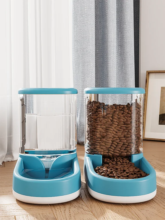 Automatic Dog Feeders Durable Plastic Bowl Wet Food Automatic Cat Feeder And Water Dispenser