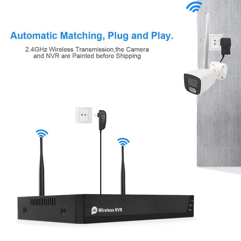 8CH 3MP 5MP Wireless Camera System NVR Alarm Kit For Apartment Flats WiFi Network Camera Two Way Intercom