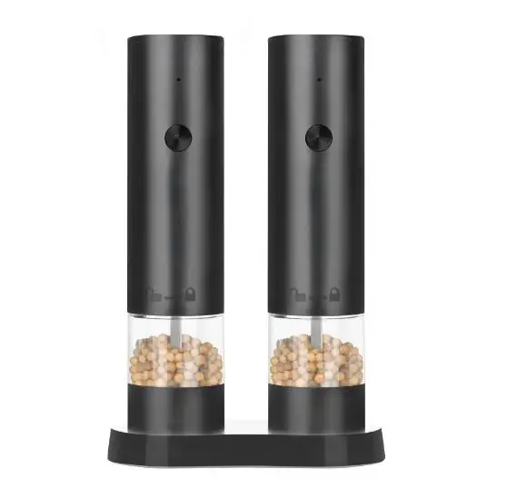 Amz Hot Selling ABS Portable Gravity Salt and Pepper Mills with One Button Automatic Pepper Grinder Machine