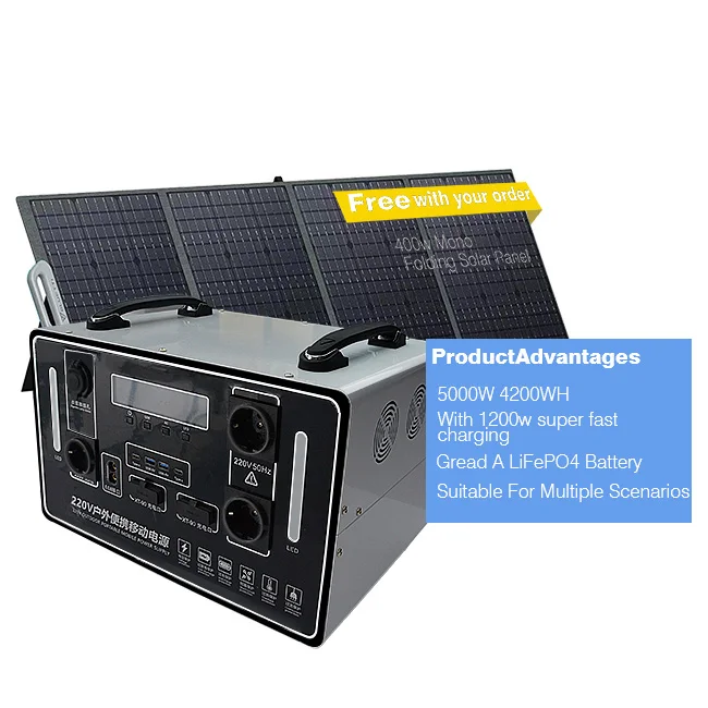 Hot sales 5000W solar power system portable solar generator solar energy system with lithium battery