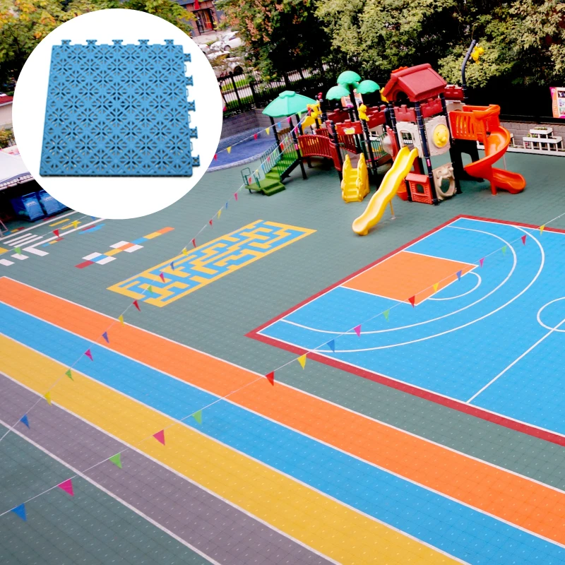 Школьное оборудование ZSFLOOR соединяющийся спортивный настил для игровой площадки напольное покрытие уличной начальной школы