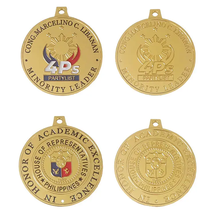 Custom Logo Design Sublimation 3D Honor Football Soccer Running Sports Metal Blank Medal Award Trophy with Ribbon