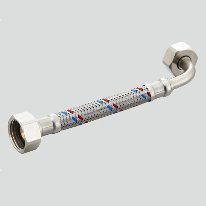 Modern 304 Stainless Steel Metal Water Inlet Hose Faucet 4-Point Toilet Corner Valve Water Heater Inlet Pipe for Household Use