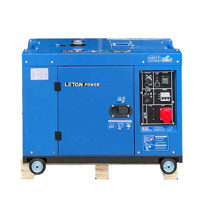 LETON 230V 50Hz diesel generator sets 10kw single phase air cooled silent type diesel generator 10kw generator