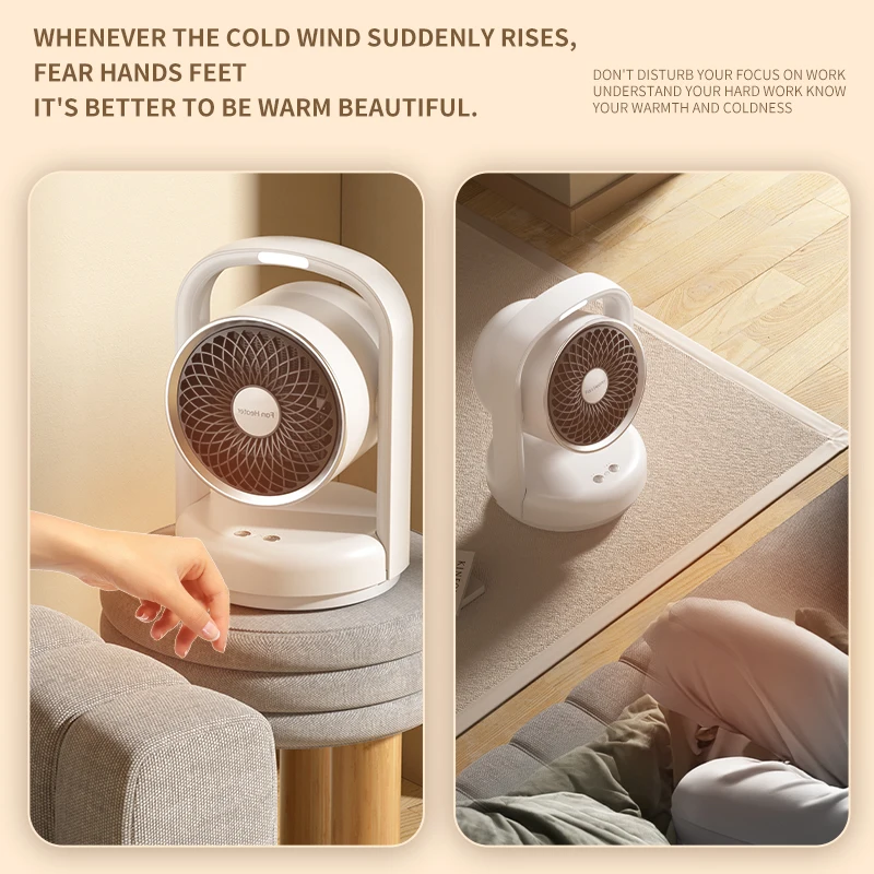 Portable Winter Warmer 1500W Table Mini Air Heater ABS Electric Plug in Heater Space Heater Fan with Speaker Timer