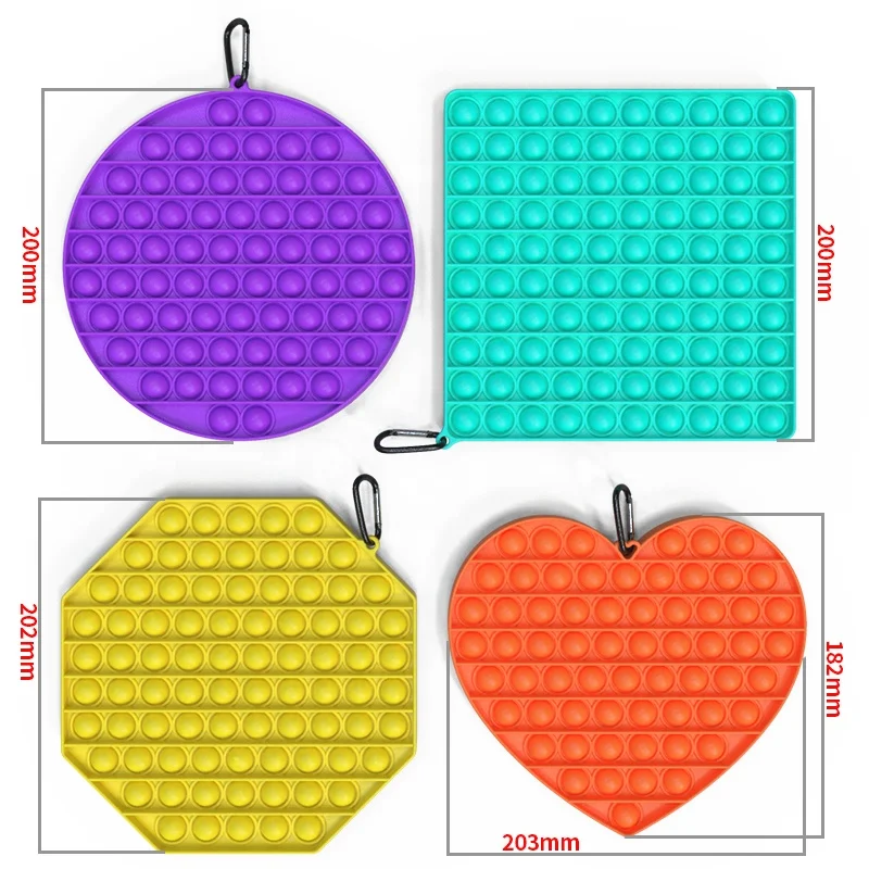 
Table Games Silicone Stress Reliever Toy For Child Educ Toy Push Pop Bubble Sensory Large Pop its Square Fidget Toys Big Pop Its 