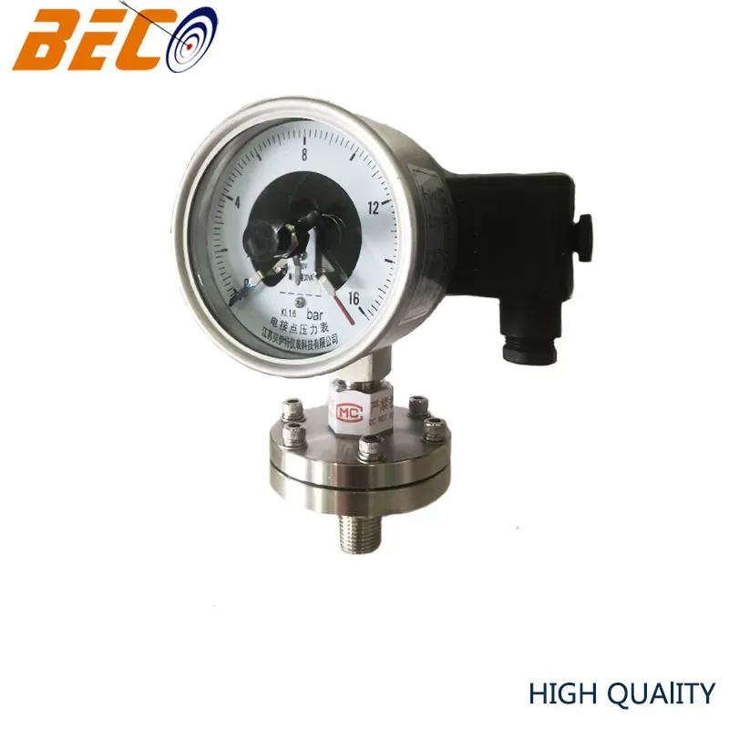 Beco Electrical contact pressure gauge waaree/ baumer bottom connection 100mm Electric contact pressure gauge