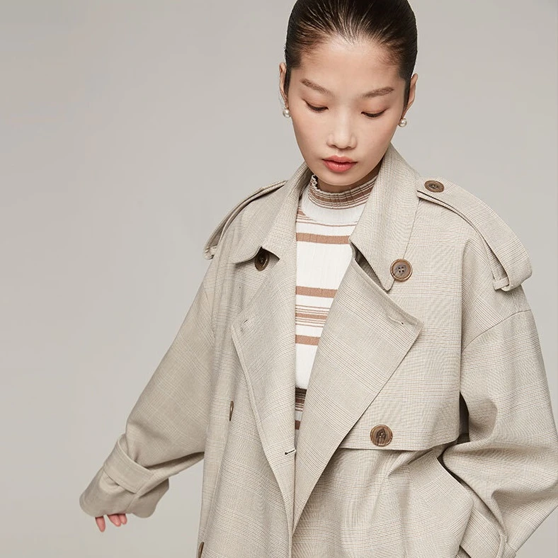 
naivee spring series short checkered oversize women short jacket ladies coat casual 